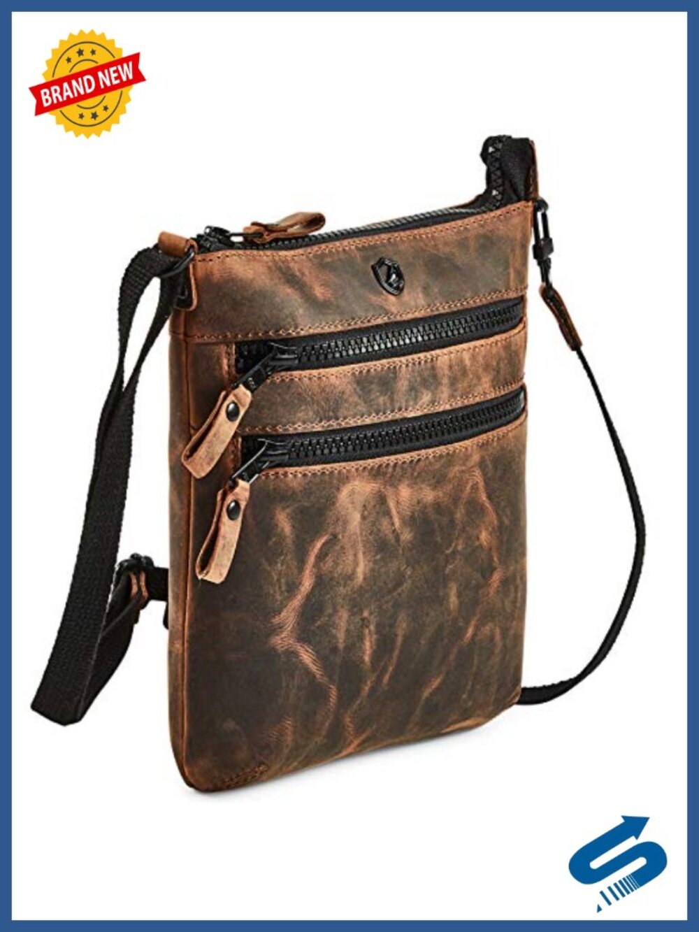 Genuine Leather Small Crossbody Bag for Women Vintage Sling Purse with